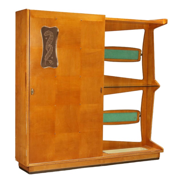 Vintage Entryway Cabinet with Glass Console, 1950s For Sale