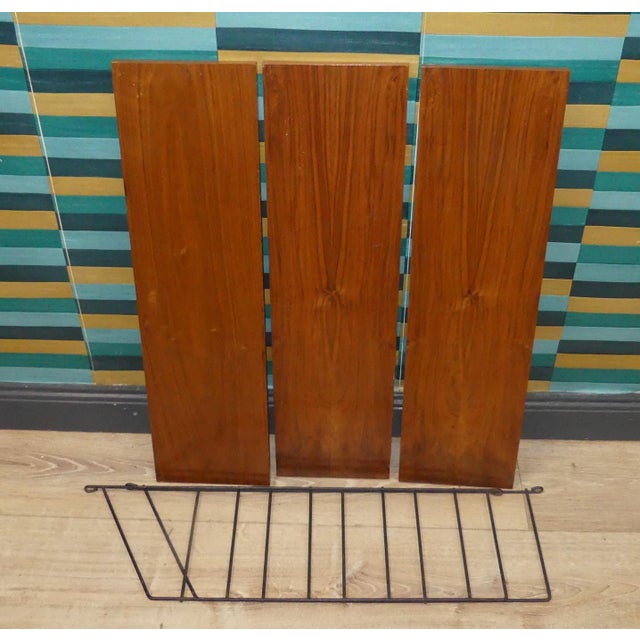 Vintage String Shelf in Walnut, 1960s For Sale - Image 10 of 14