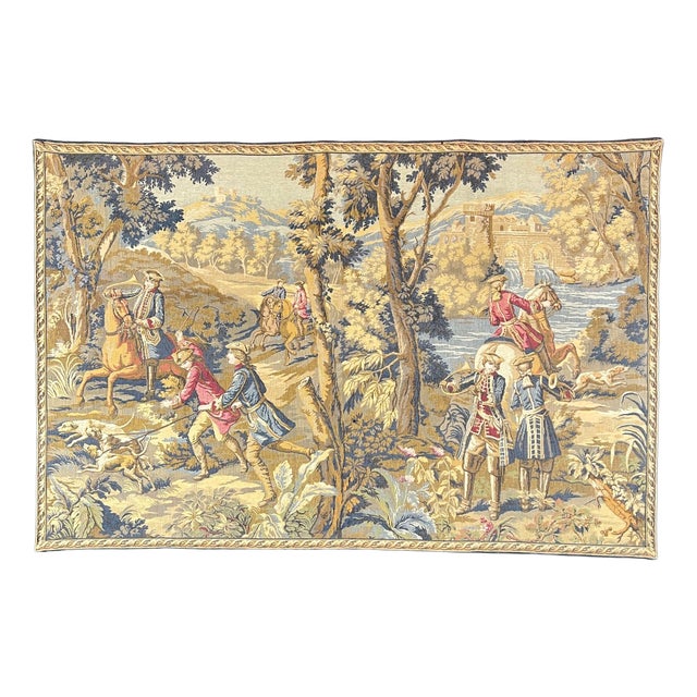 20th Century Wall Tapestry with Hunting Scene For Sale