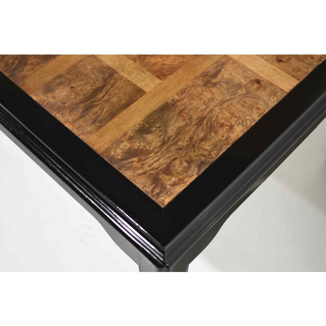 Mid 20th Century Mid-Century Modern Chin Hua Burlwood & Black Dining Table by Ray Sobota for Century Furniture 98" For Sale - Image 5 of 9