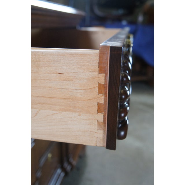 Vintage Harden Georgian Style Solid Cherry Goddard Block Front Chest of Drawers For Sale - Image 10 of 12