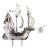 Large Silver Galleon with Applications, Sails, Masts, Ropes, Cannons and Anchors For Sale