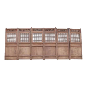 Antique Chinese Wood Screen Panels-Set of 6