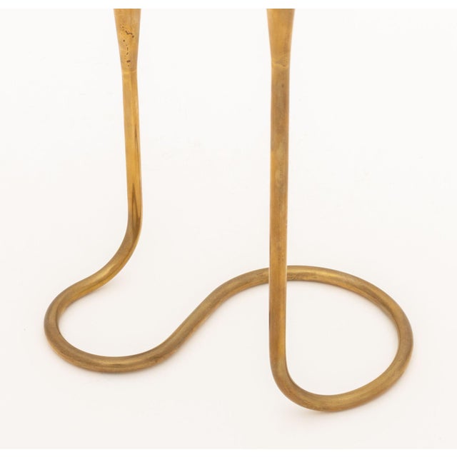 Brass Pair of Illums Bolighus Modernist Brass Candlestick Holders For Sale - Image 8 of 11