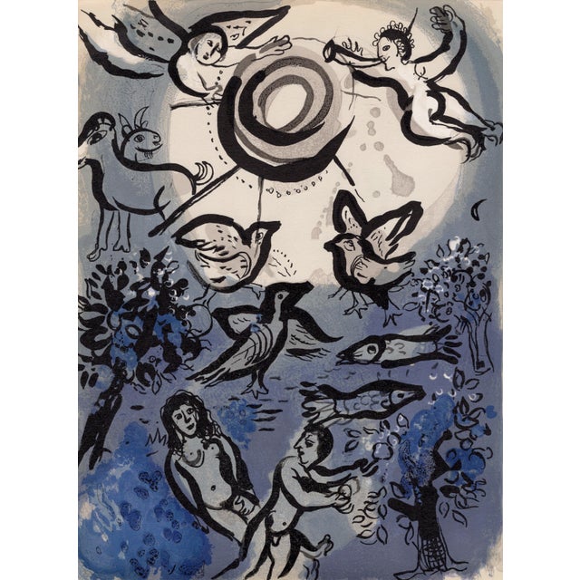 Marc chagall la création (the creation) from "drawings for the bible" colour lithograph on paper publisher: verve, paris...