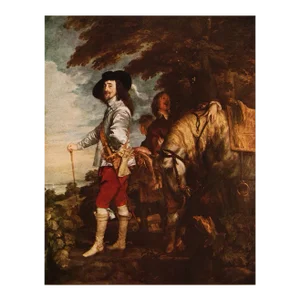 1956 After Anthony Van Dyck "King Charles I of England", Vintage Full-Color Print