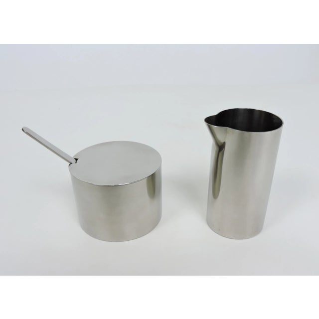 1960s Arne Jacobsen Cylinda Danish Modern Stainless Steel Coffee Tea Set for Stelton- 5 Pieces For Sale In Philadelphia - Image 6 of 11
