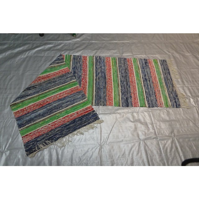 Rag Rug Swedish Mid Century For Sale - Image 4 of 7