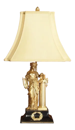 Antique French Gilt Bronze Table Lamp, Signed Moreau, Late 19th Century
