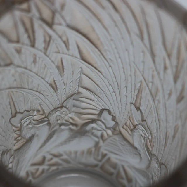 1920s Rene Lalique Glass 'Coqs Et Plumes' Vase For Sale - Image 9 of 13