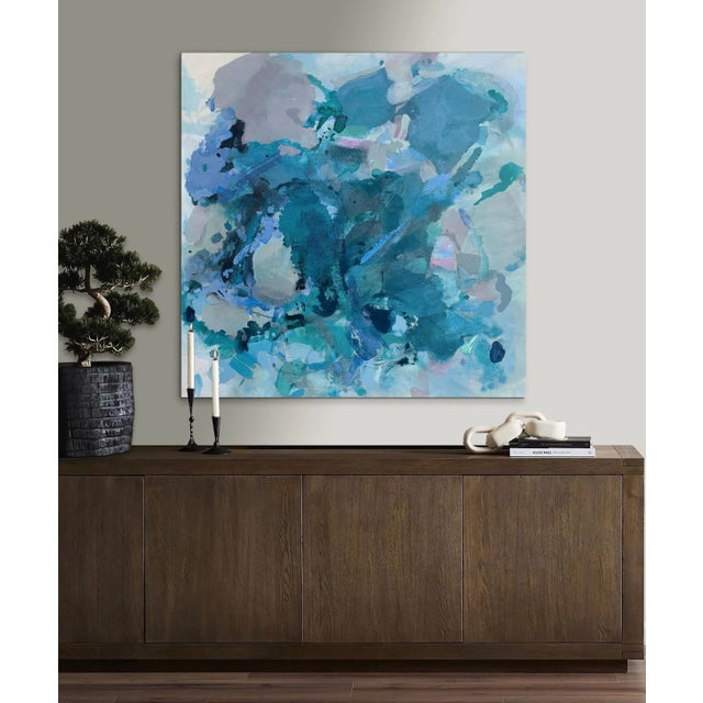 Abstract Big Blue Sea Original Painting For Sale - Image 3 of 6