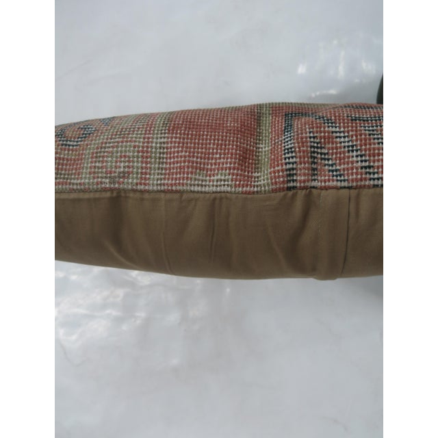 Pink Wool Feminine Khotan Antique Rug Pillow For Sale - Image 4 of 5