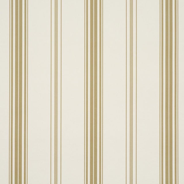 Traditional Schumacher Coco Stripe Wallcovering In Neutral For Sale - Image 3 of 6