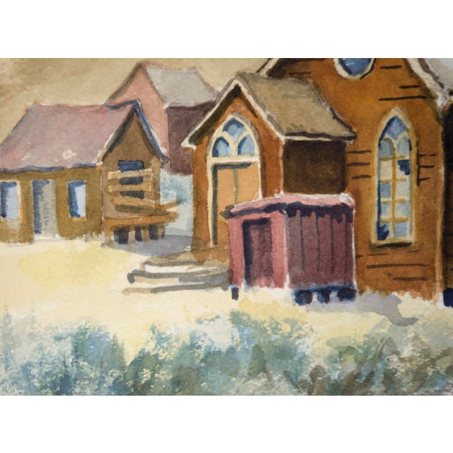American Methodist Church in Old Bodie Ghost Town - California - Watercolor on Paper by Rachel Bentley For Sale - Image 3 of 5