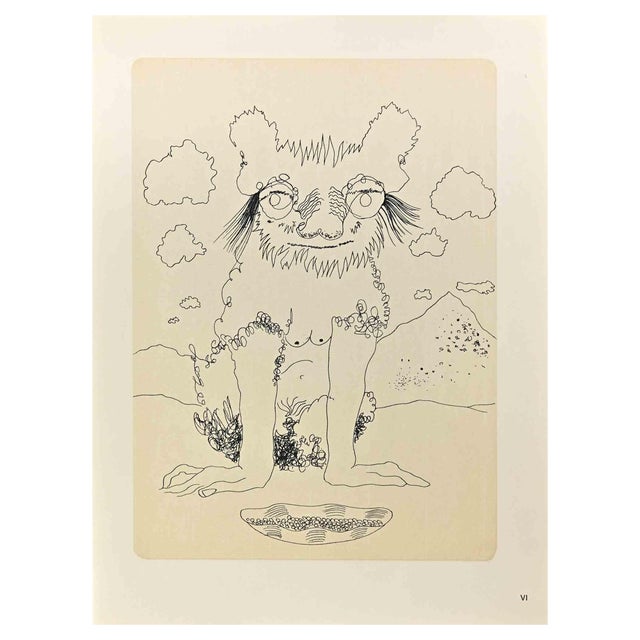 Emmanuel Peillet, Hybrid-Creature, Phototype Print, 1970s For Sale