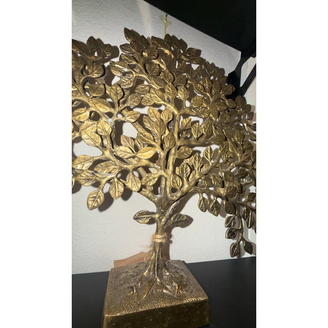 New with tags, solid brass construction Tree of life by World Market. Sits flat on its base. #treeoflife #brassdecor...