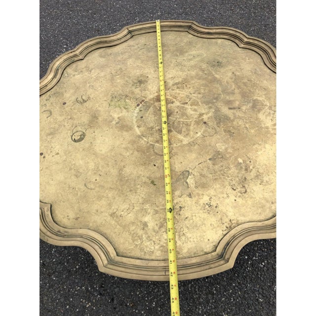 Late 20th Century Hollywood Regency Style Brass Tray-Top Table For Sale - Image 9 of 10