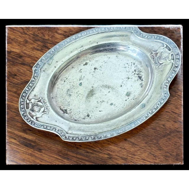 Reed & Barton 1930s Hotel Deshler SilverPlate Platter Small Trinket For Sale - Image 4 of 7