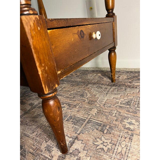 American Vintage Pine Shop Originals Two-Tier Side Table For Sale - Image 3 of 11