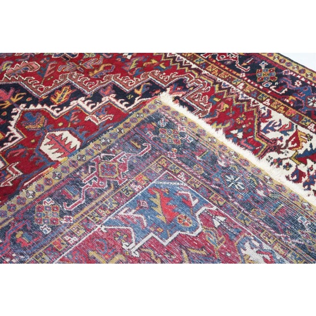 Antique Heriz Rug 6'8'' x 9'4'' For Sale - Image 10 of 11