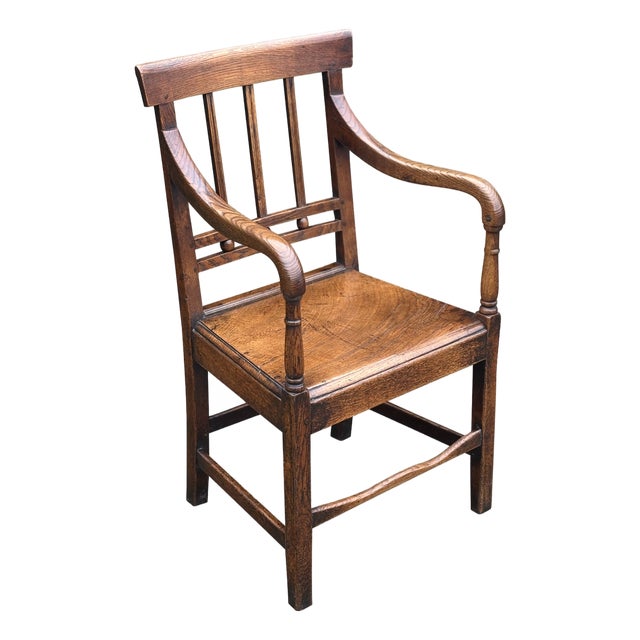 Antique George III Country House Chair in Elm, 1790 For Sale