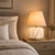 Contemporary Hand-Blown Glass Table Lamp with Linen Shade in White Marble by Svitanok For Sale - Image 3 of 4