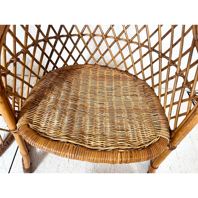 Vintage Hooded Rattan Chairs- A Pair For Sale - Image 10 of 12