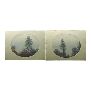 Catherine O'Connor "Spring Pines I & Ii" 2 Hand Signed Fine Art Etchings, Trees