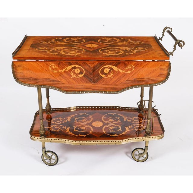 Vintage Italian Marquetry Drinks Trolley from Sorrento For Sale - Image 4 of 16
