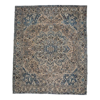 1970s Vintage Persian Handmade Wool Cotton Light Brown Area Rug For Sale