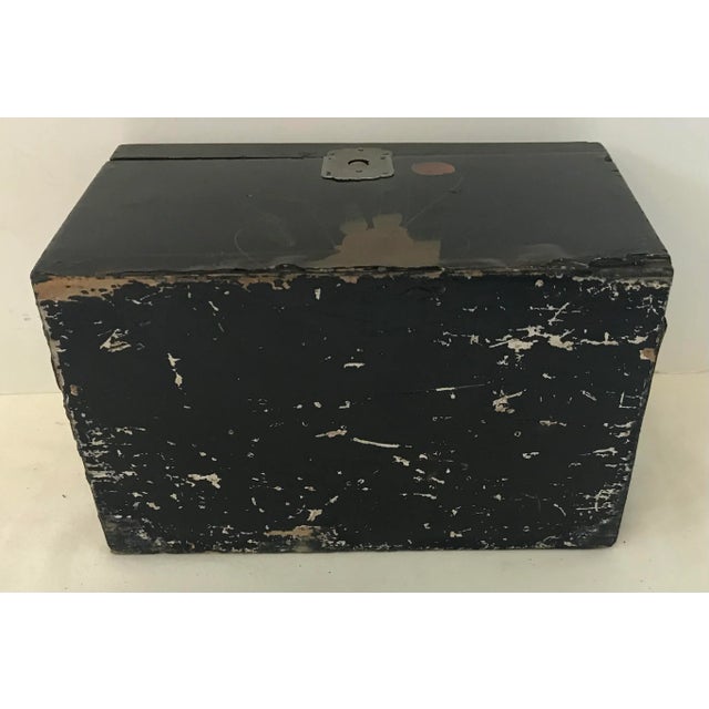 Wood Vintage Laquered Tea Caddy Box For Sale - Image 7 of 8