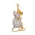 Modern Mid 20th Century 2ct Diamond Mouse Pendant Vintage 18k Yellow Gold Fine Animal For Sale - Image 3 of 4
