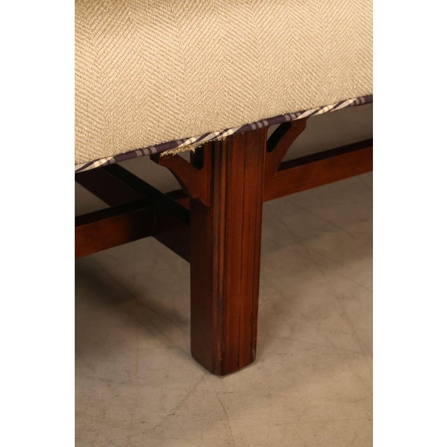 Ethan Allen Vintage Chippendale Style Upholstered Sofa For Sale - Image 12 of 18