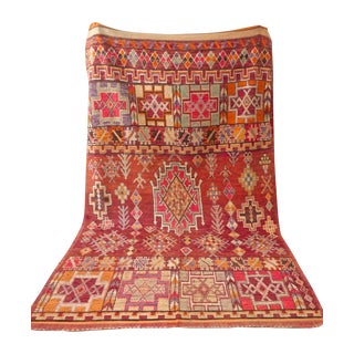 Vintage Moroccan Tribal Boujad Rug - 6' X 11' For Sale