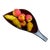 Mid Century Carved Wood Deep Leaf Shaped Bowl With Wood Fruit- 9 Pieces For Sale