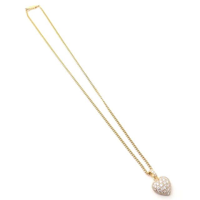 Cartier 18k Yellow Gold 2ct Diamond Pavé Large Heart Pendant Necklace Details: Metal: 18k Yellow Gold Chain Length: 17"...