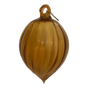 1970s Vintage Amber Christmas Ball From Made Murano Glass, Italy