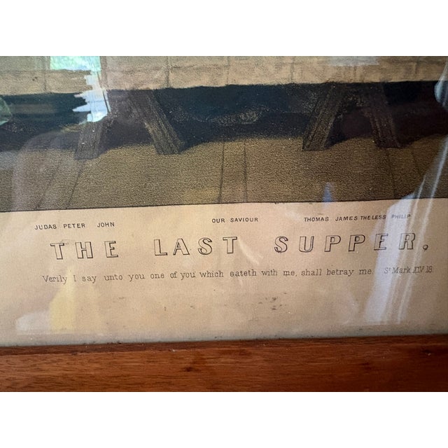 Printmaking Materials Framed Lithograph "The Last Supper" Published by Currier & Ives, Late 19th Century For Sale - Image 7 of 8