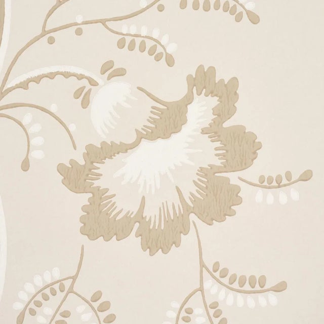 Contemporary SAMPLE - Schumacher Bell Flowers Wallpaper In Neutral For Sale - Image 3 of 6