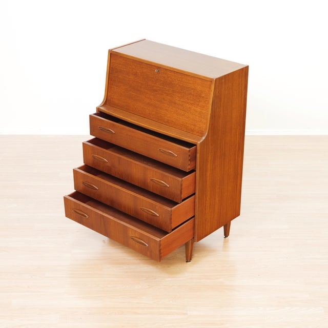 Mid Century Teak Secretary Desk Attributed Jentique Furniture For Sale - Image 9 of 13