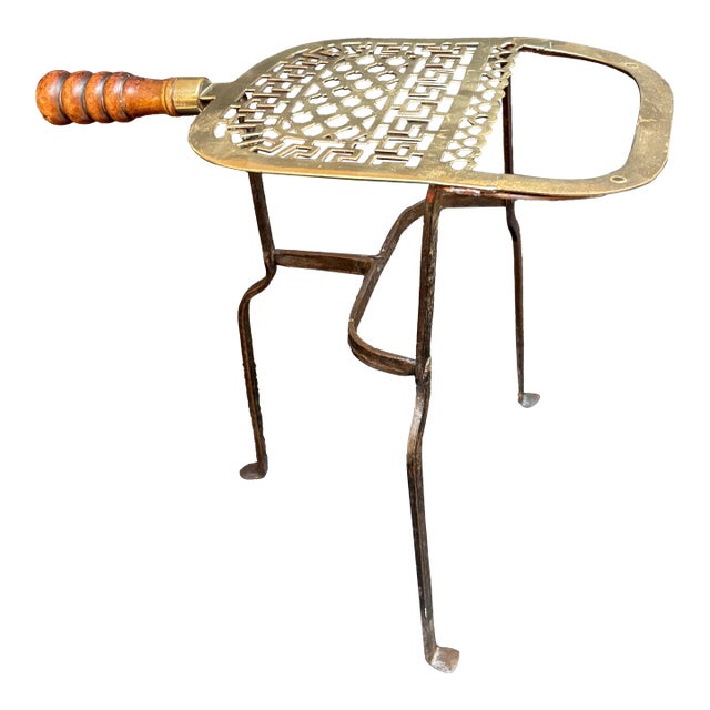 "Antique Brass Fireplace "Footman" Trivet For Sale