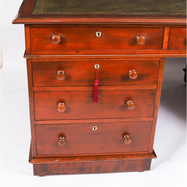 Antique Victorian Flame Mahogany Desk, 1800s For Sale - Image 17 of 18