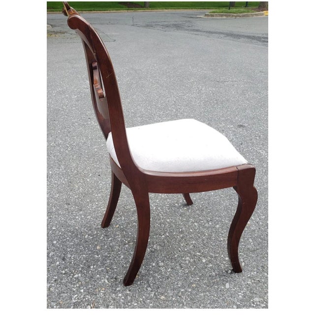 19th C. Flame Mahogany and Satinwood Inlaid With Upholstered Seat Side Chair For Sale In Washington DC - Image 6 of 10