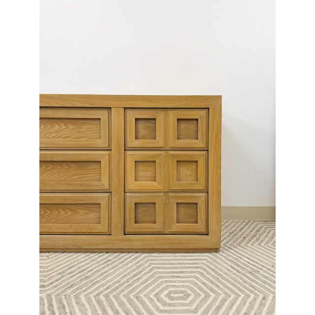 Mid-Century Modern Mid 20th Century Thomasville Blonde Oak 9-Drawer Dresser Vintage Bedroom Storage For Sale - Image 3 of 15