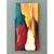 Characterized by fiery color contrast and sweeping vertical motion, this original mid-century modern abstract...