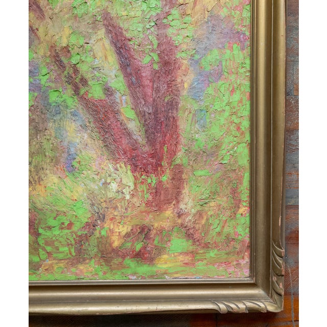 Mid 20th Century Mid-Century Modern Abstract Expressionist Bright Neon Pastel Landscape Painting For Sale - Image 5 of 11