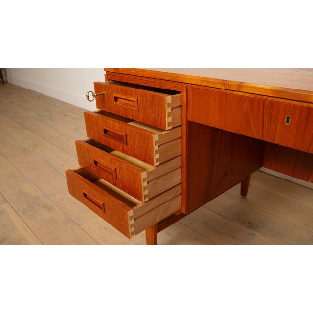Brown Vintage Desk in Teak, 1960s For Sale - Image 8 of 18