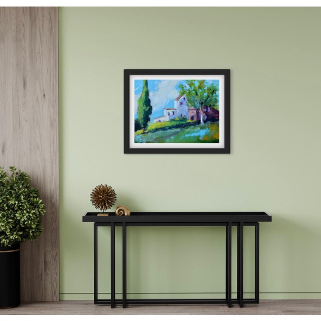 Modern Impressionist Sunlit Farm Oil Landscape For Sale - Image 14 of 15