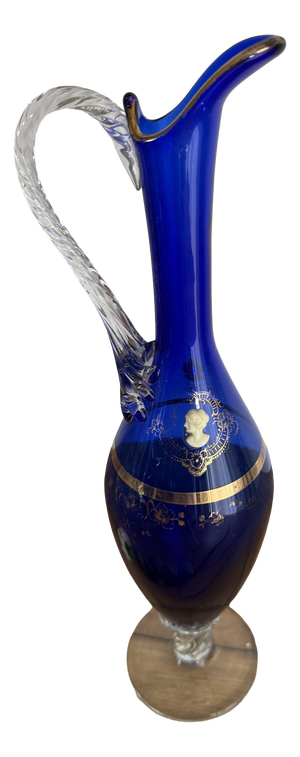 Vintage Murano Glass Blue Decanter