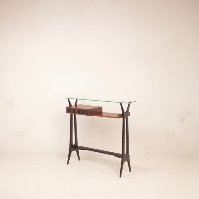 Mid-Century Modern Mid-Century Modern Italian Rosewood Console Table, 1950 For Sale - Image 3 of 18